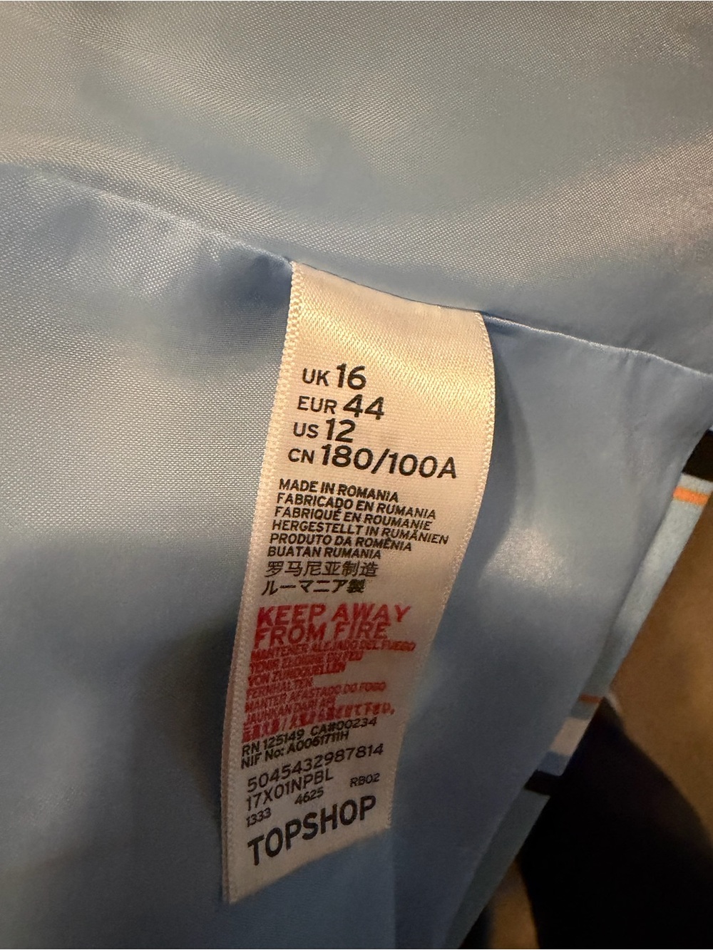 Topshop Light Blue Plaid Double-Breasted Blazer - Picture 4 of 4